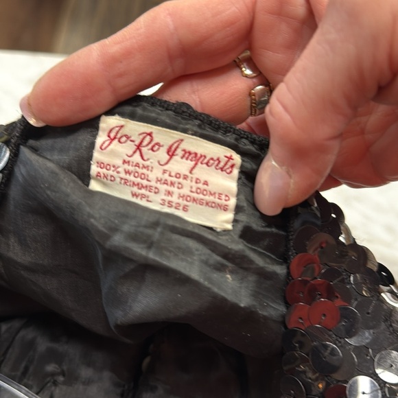 Vintage Black Sequin Quarter Sleeve Knit Jacket by Jo-Ro Imports Maimi Small - Picture 3 of 15